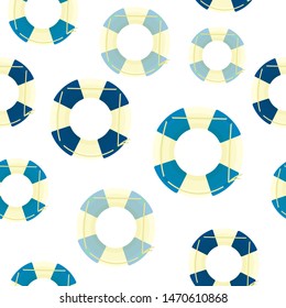 Simple blue vector seamless pattern with flat sea elements. Can be used for wallpapers, web backgrounds, surface textures.