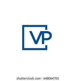 Simple Blue VP initial Logo designs template