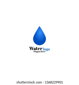 Simple Blue Water Drop Aqua Logo Vector