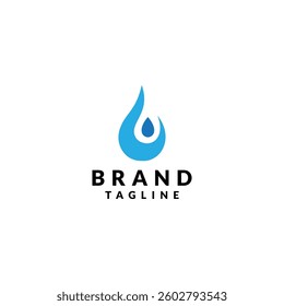 simple blue water drop design. logo design icon vector illustration silhouette