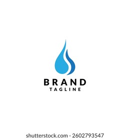 simple blue water drop design. logo design icon vector illustration silhouette