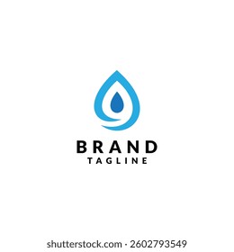 simple blue water drop design. logo design icon vector illustration silhouette