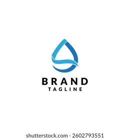 simple blue water drop design. logo design icon vector illustration silhouette