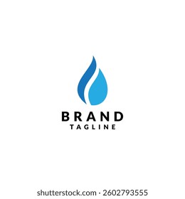 simple blue water drop design. logo design icon vector illustration silhouette