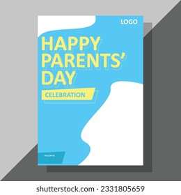 The simple blue wave vector background Happy Parents Day flyer features a clean and elegant design to celebrate and appreciate parents.