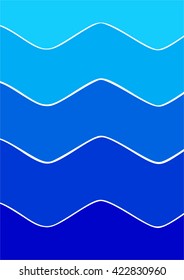 Simple blue waves vector ornament