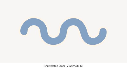 Una línea ondulada azul simple sobre un fondo blanco. La línea ondulada es suave y curvilínea, creando un diseño minimalista y abstracto. Ilustración de línea ondulada azul. Lindo Vector doodle.