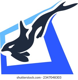 Einfaches Design für Blauwal-Logos
