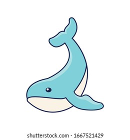 the simple blue whale vector