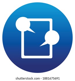 simple blue and white circle icon massage quotes