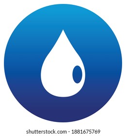 simple blue and white circle icon water drop