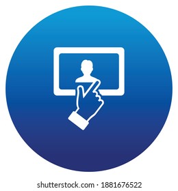 simple blue and white circle icon select peolpe