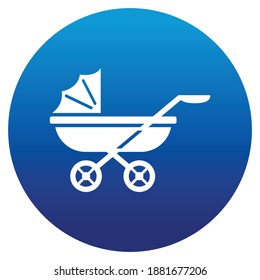 icono de círculo simple azul y blanco bebé canalizado