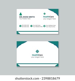simple blue and white clean business card design template