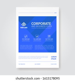 Simple blue white flyer poster template with clean and modern style
