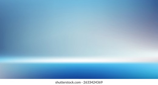 Simple blue white gradient studio background pattern. Abstract luxurious sparkling light. Shiny walls and floors. Flat metal. 