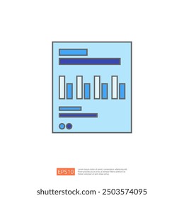 A simple blue and white infographic icon. Perfect for data analysis, business, and website design.