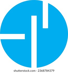 simple blue and white logo illustration. simple flat vector design
