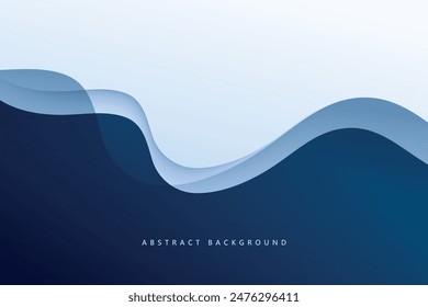 simple blue and white paper cut wave vector abstract background eps10