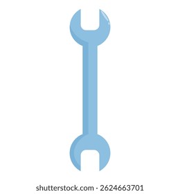 Llave azul simple de pie, simbolizando el mantenimiento, reparación y trabajo mecánico