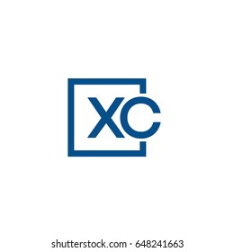 Simple Blue XC initial Logo designs template