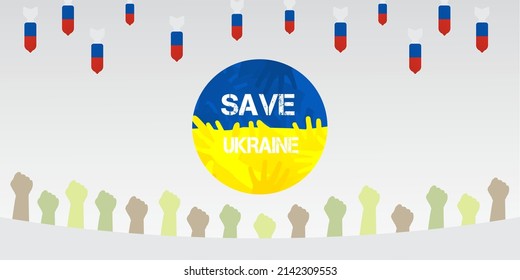 Simple blue and yellow russian ukraine stop war vector illustration, suitable for all things russian ukraine war