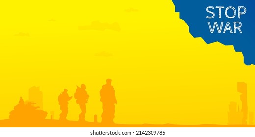 Simple blue and yellow russian ukraine war vector illustration, suitable for all things russian ukraine war