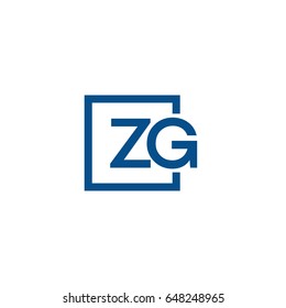 Simple Blue ZG initial Logo designs template