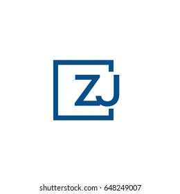 Simple Blue ZJ initial Logo designs template