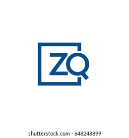 Simple Blue ZQ initial Logo designs template