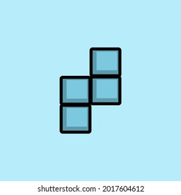 simple blue z-shaped puzzle with black stripes