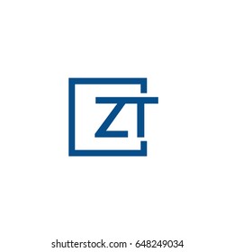 Simple Blue ZT initial Logo designs template