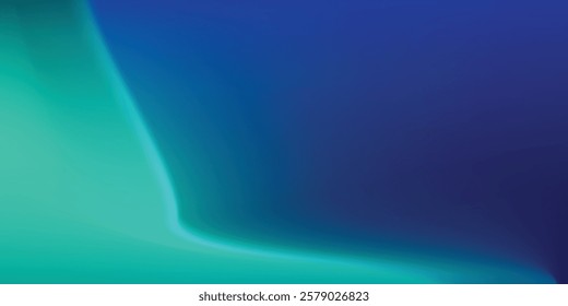 Simple blue-green gradient studio room, abstract background pattern, walls and floor reflect neon lights modern simple abstract