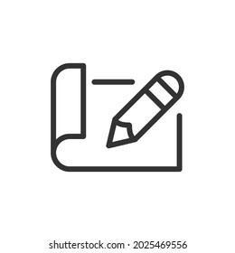 Simple blueprint line icon. Premium symbol in stroke style. Design of blueprint icon. Vector illustration.