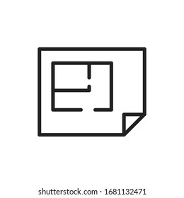 Simple blueprint line icon. Stroke pictogram. Vector illustration isolated on a white background. Premium quality symbol. Vector sign for mobile app and web sites.