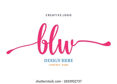 el logotipo de la inscripción BLW simple es fácil de entender, sencillo y autoritario