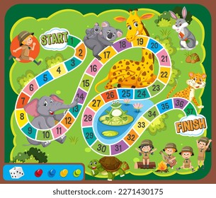 Simple board game for children template illustration