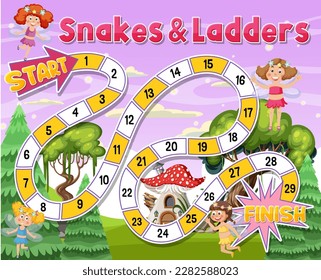Simple board game for children template illustration
