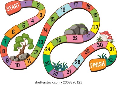 Simple board game for children template illustration