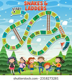Simple board game for children template illustration
