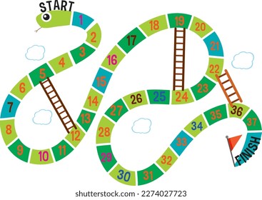 Simple board game template for children illustration