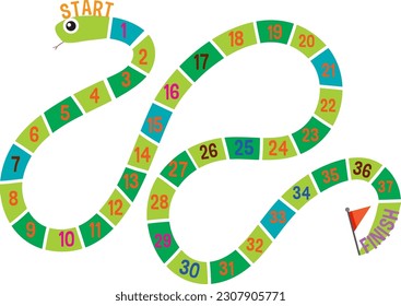 Simple board game template for children illustration