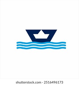 Simple boat icon logo design.