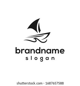 simple boat logo design vector