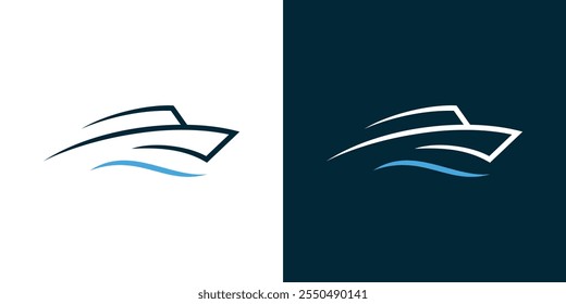 Einfaches Boot-Logo, Linie Art, Boot-Logo