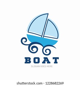 Simple boat logo template
