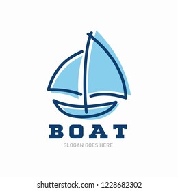 Simple boat logo template