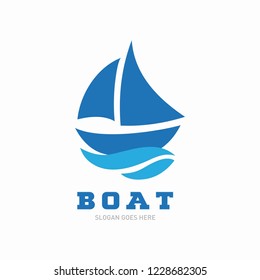 Simple boat logo template