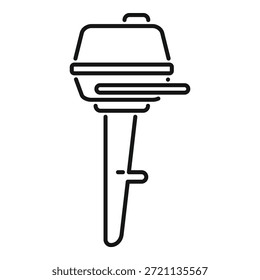 Einfaches Bootsmotorsymbol mit Propeller, perfekt für die Darstellung nautischer Antriebssysteme