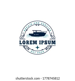 Simple Boat Seal Logo Design